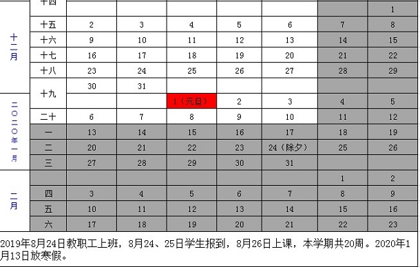 2020年内蒙古民族大学寒假放假时间