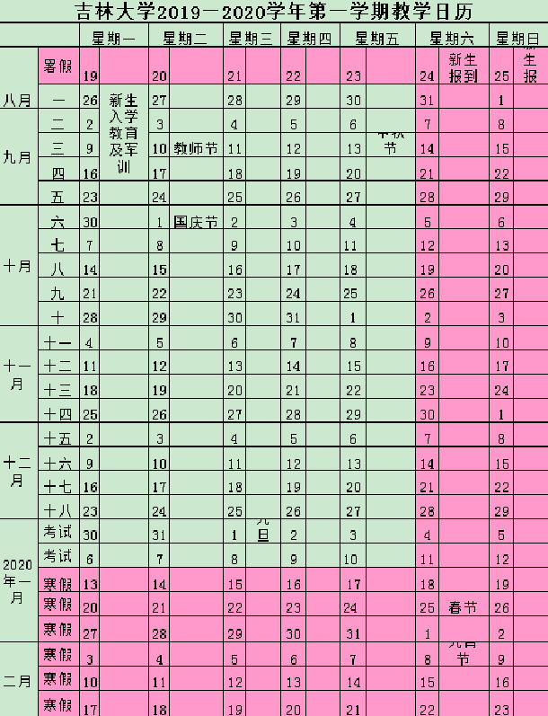 2020年吉林各高校什么时候放寒假