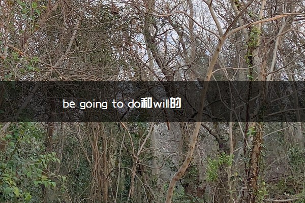 be going to do和will的区别