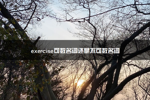 exercise可数名词还是不可数名词