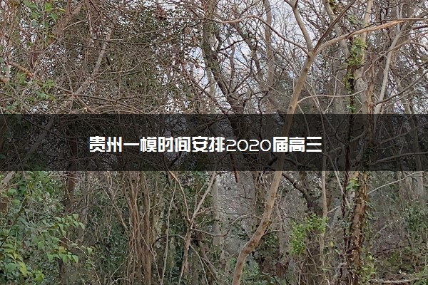 贵州一模时间安排2020届高三