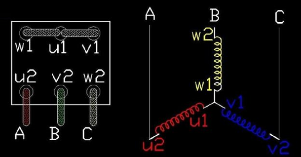 星三角电机六根线接法