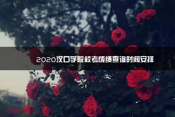 2020汉口学院校考成绩查询时间安排