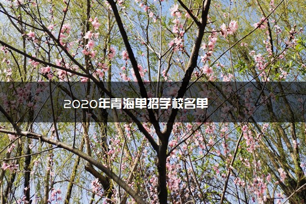 2020年青海单招学校名单