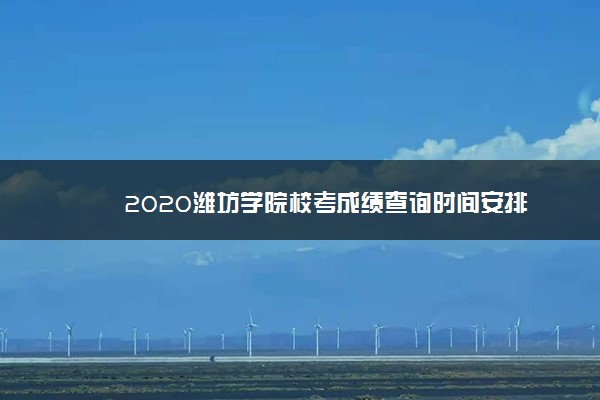 2020潍坊学院校考成绩查询时间安排