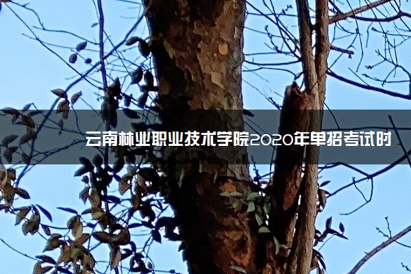 云南林业职业技术学院2020年单招考试时间与地点