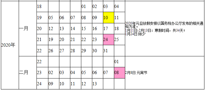 2020福建各大学寒假什么时候开学