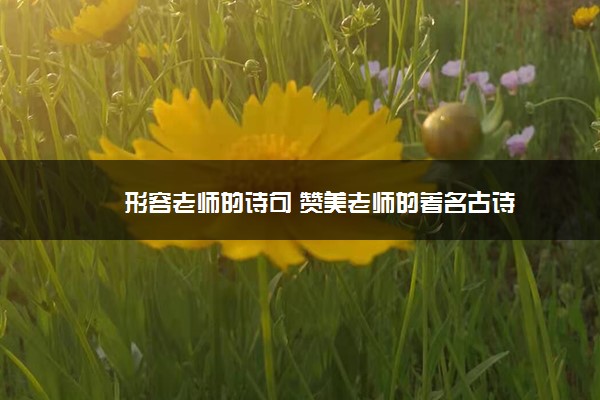 形容老师的诗句 赞美老师的著名古诗