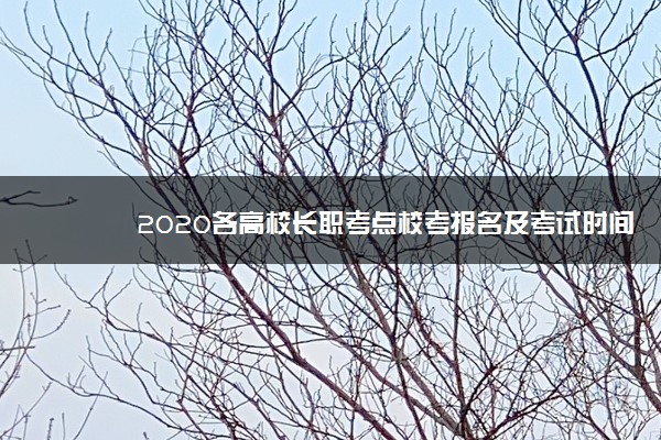 2020各高校长职考点校考报名及考试时间