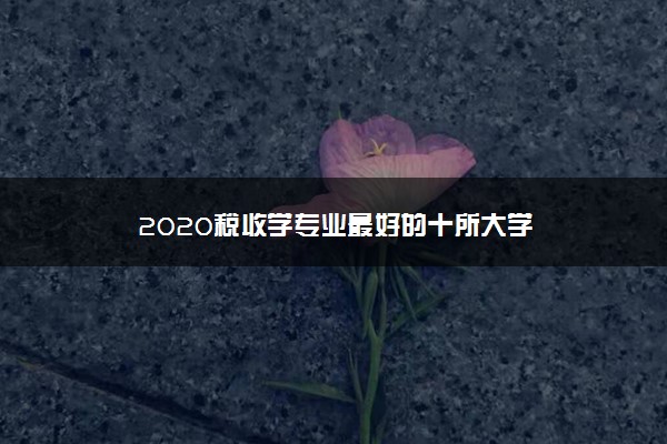 2020税收学专业最好的十所大学