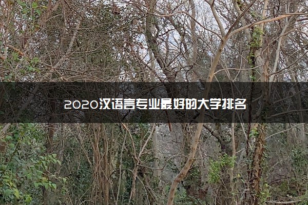 2020汉语言专业最好的大学排名