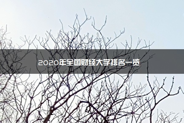 2020年全国财经大学排名一览