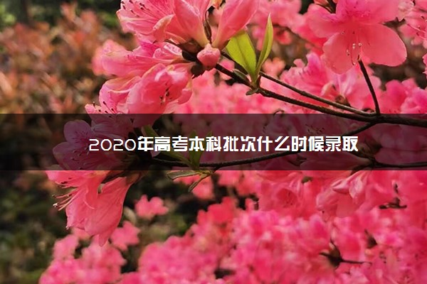 2020年高考本科批次什么时候录取