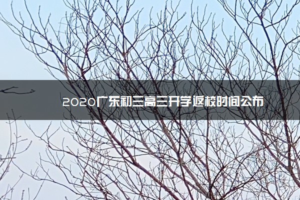 2020广东初三高三开学返校时间公布