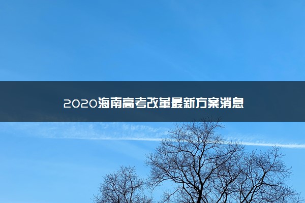 2020海南高考改革最新方案消息