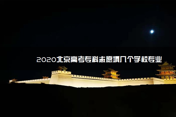 2020北京高考专科志愿填几个学校专业