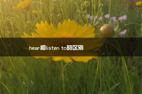 hear和listen to的区别