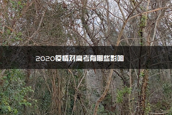 2020疫情对高考有哪些影响