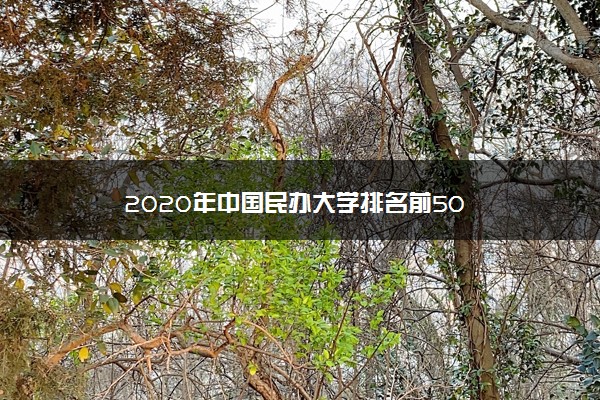 2020年中国民办大学排名前50