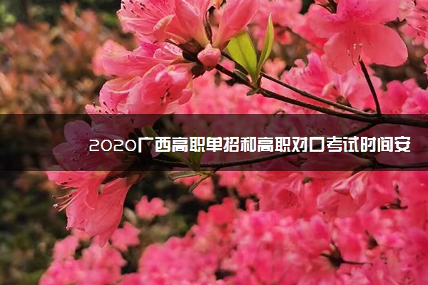 2020广西高职单招和高职对口考试时间安排