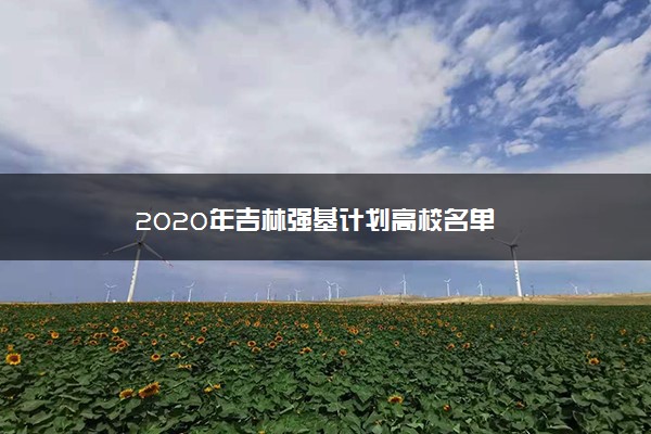 2020年吉林强基计划高校名单