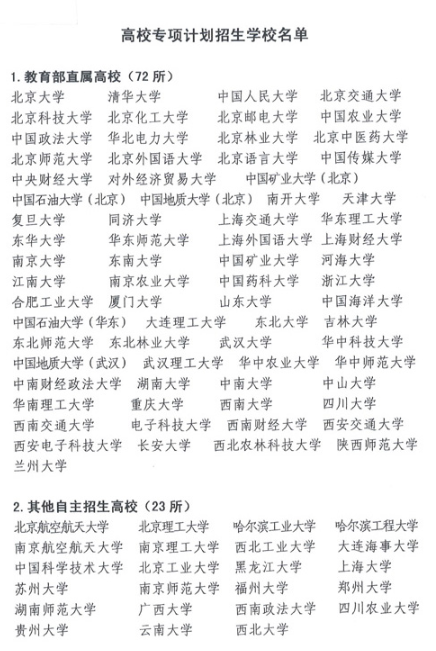 四川：关于做好我省2020年重点高校招收农村和贫困地区学生工作的通知