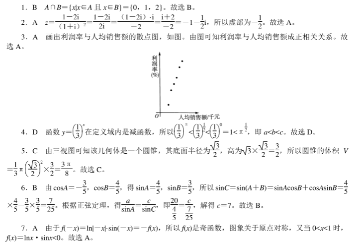 2020年高考文科数学考前押题【及答案】