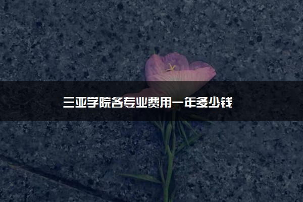 三亚学院各专业费用一年多少钱