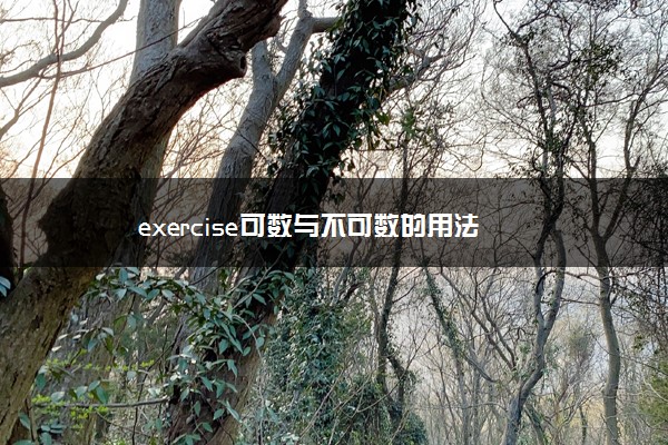 exercise可数与不可数的用法