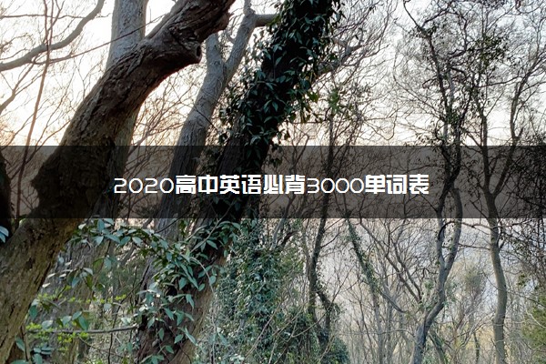 2020高中英语必背3000单词表