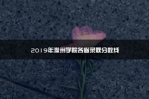 2019年滁州学院各省录取分数线