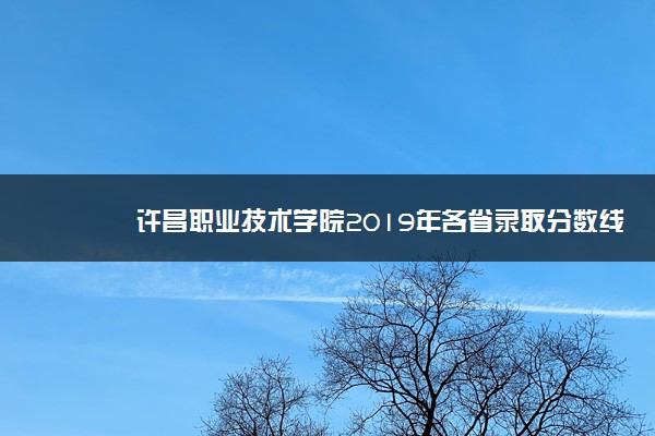 许昌职业技术学院2019年各省录取分数线详情