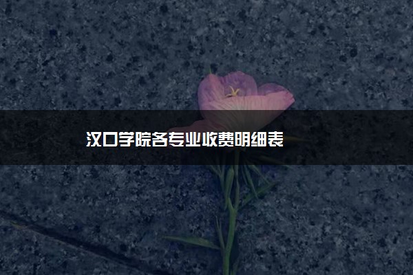 汉口学院各专业收费明细表