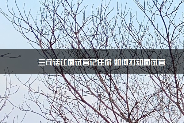 三句话让面试官记住你 如何打动面试官