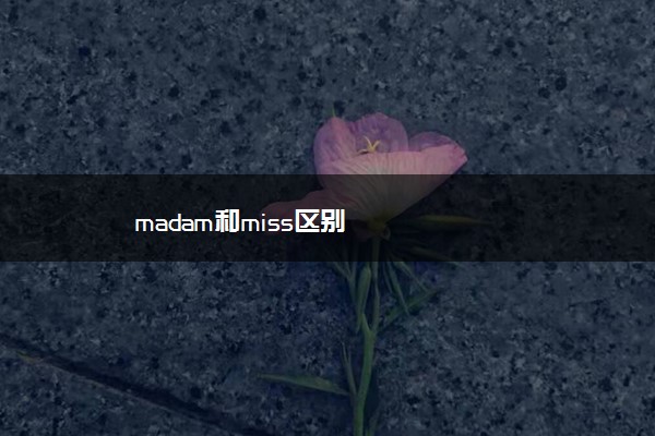 madam和miss区别