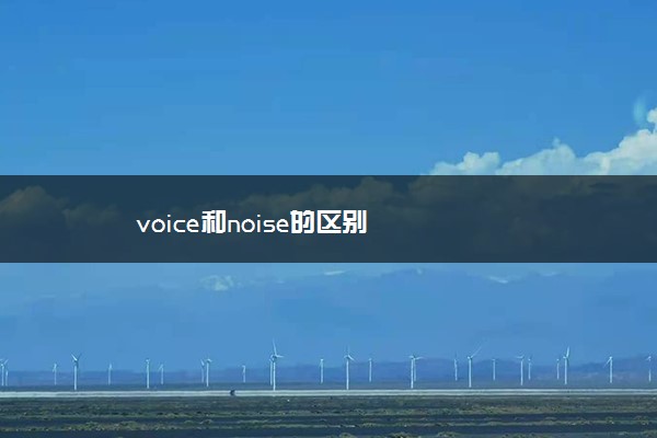 voice和noise的区别