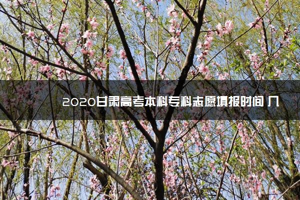 2020甘肃高考本科专科志愿填报时间 几号报志愿