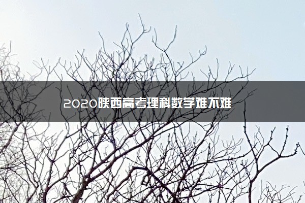 2020陕西高考理科数学难不难