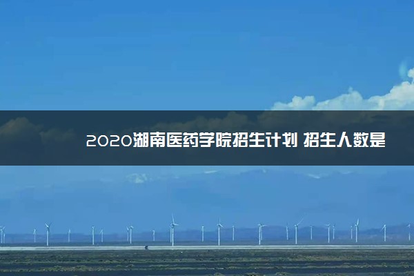 2020湖南医药学院招生计划 招生人数是多少