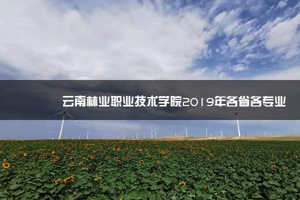 云南林业职业技术学院2019年各省各专业录取分数线