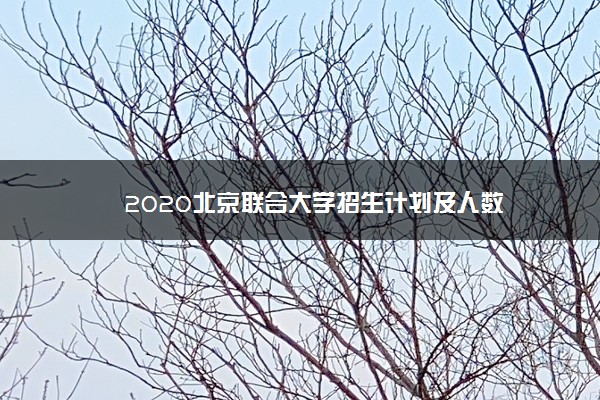 2020北京联合大学招生计划及人数