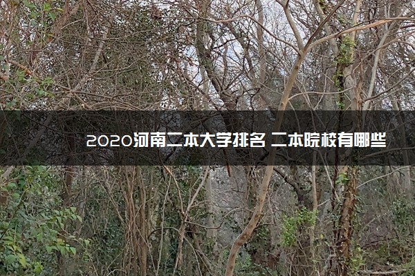 2020河南二本大学排名 二本院校有哪些