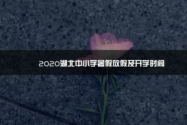 2020湖北中小学暑假放假及开学时间