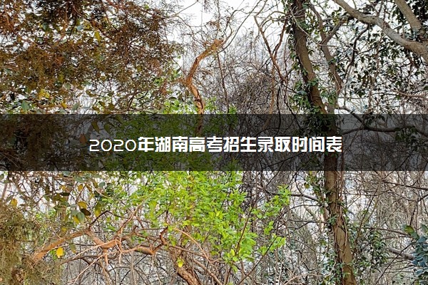 2020年湖南高考招生录取时间表