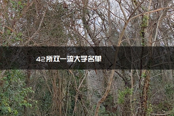 42所双一流大学名单