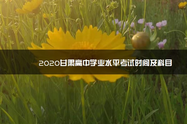 2020甘肃高中学业水平考试时间及科目