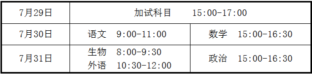 2020甘肃高中学业水平考试时间及科目