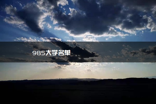 985大学名单