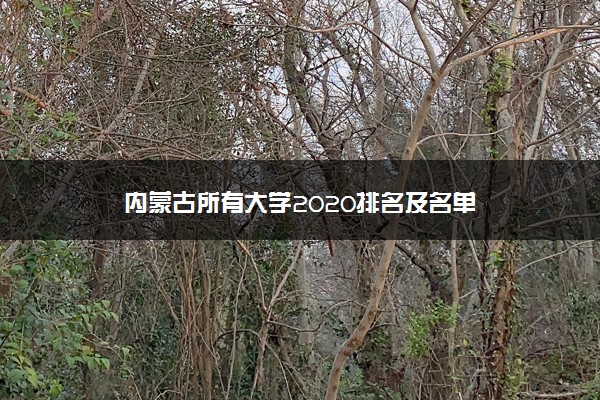 内蒙古所有大学2020排名及名单