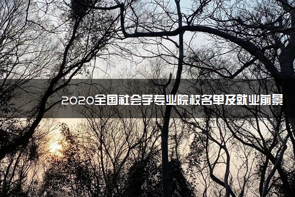 2020全国社会学专业院校名单及就业前景